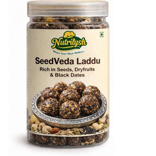 HRIDAY ENTERPRISES Seedveda Dryfruit Laddu |Sugar Free |Black Dates& 5+Healthy Seeds |Sweet Gifting