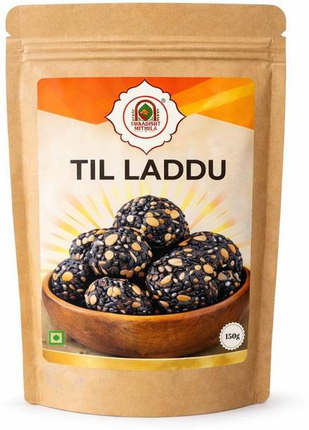Swaadisht Mithila Premium Kala Til Laddu – Traditional Sesame Jaggery Sweet Pouch