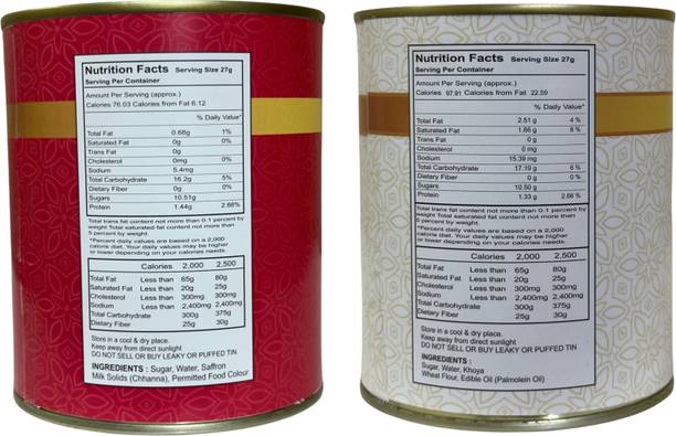 Yuvraj Food Product Kesar Patty & Gulab jamun sweets combo 1 kg x 2 tin Can
