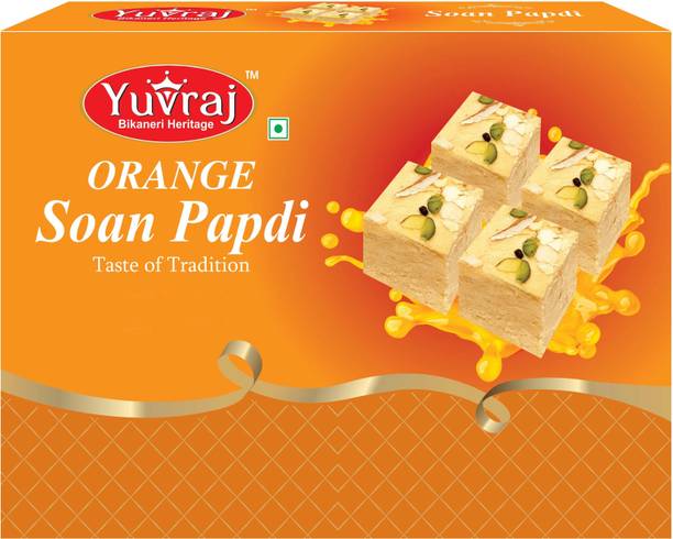 Yuvraj Food Product Orange flavour soan papdi 200 gm box Box