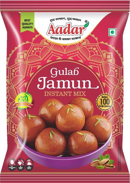आदार गुलाब जामुन मिक्स पाउडर 200gm | परफेक्ट फॉर सॉफ्ट एंड जूसी स्वीट्स पाउच