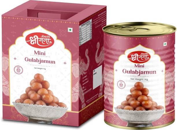 Bikaneri Shree Ganga Mini Gulab Jamun - 1Kg (30 Pieces) Traditional Bikaneri Shahi Sweet Mithai Tin
