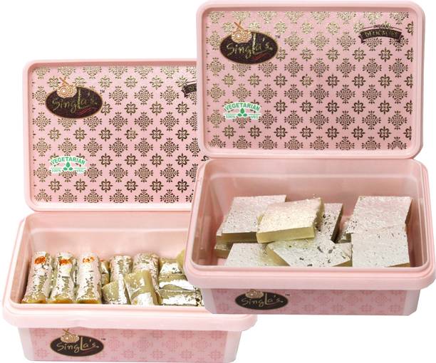 Singla Sweets Kaju roll 200g Kaju katli 200g Combo pack of 2 Box