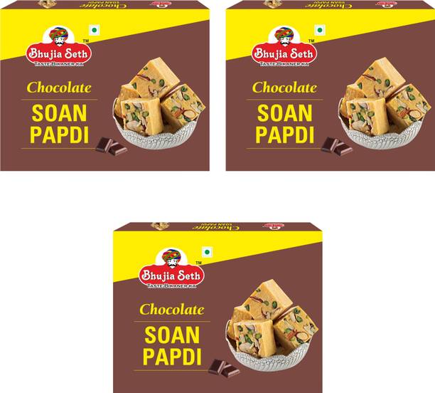BHUJIYA SETH Chocolate soan papdi combo pack 400 gm x 3 box Box