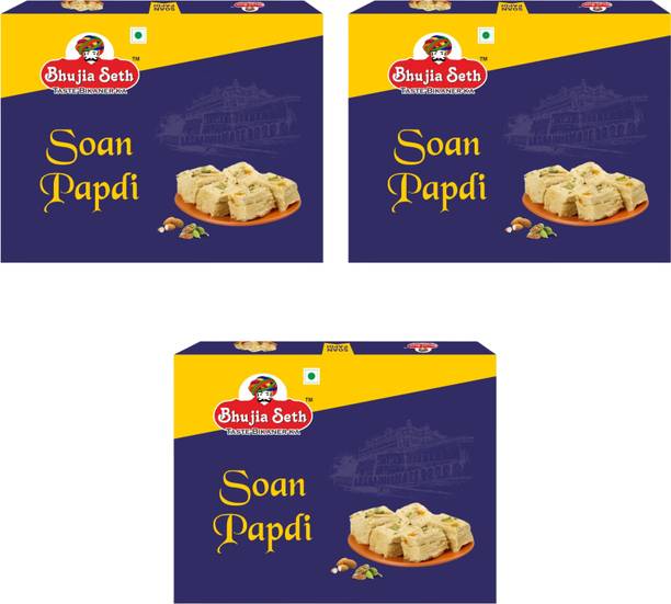 BHUJIYA SETH sweets soan papdi combo pack 400 gm x 3 box Box