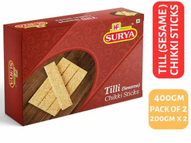 Surya 400gm Till / Sesame Chikki sticks (Pack of 2; 200g each)