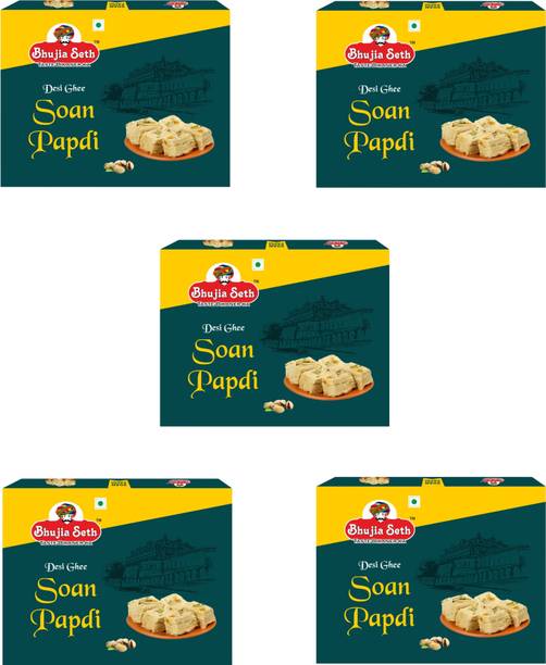 BHUJIYA SETH Desi Ghee soan papdi combo pack 200 gm x 5 box Box