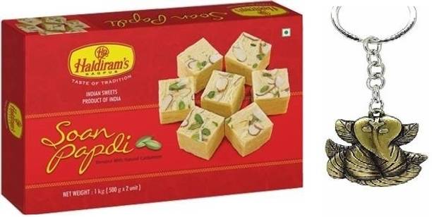 Haldiram's Soan Papdi + Ganesh Keychain Box