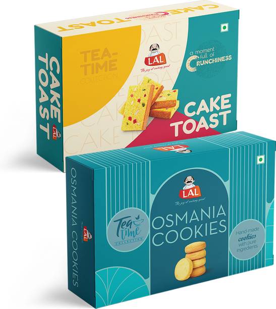 Lal Sweets Combo Pack of Cake Toast 300g & Osmania Cookies 400g Box