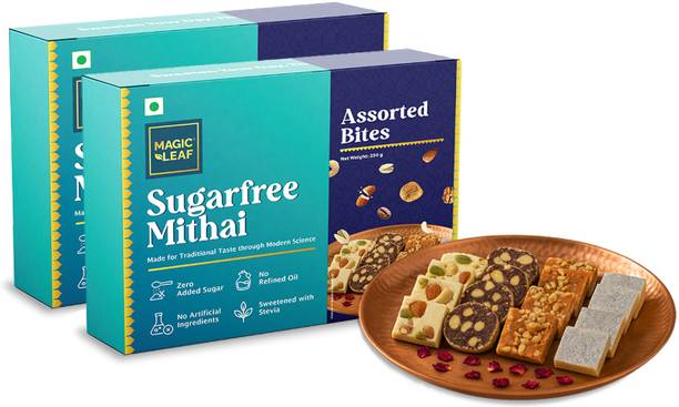 Magic Leaf Assorted Bites, Sugar Free Dessert Combo, Fresh & Natural Sweetened with Stevia Box