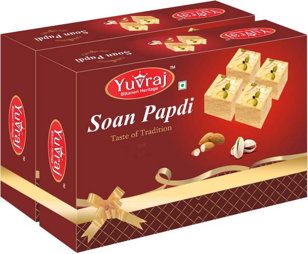 Yuvraj Food Product Soan papadi (patisa ) Famous indian sweets ( 200 Gm X 2) combo pack Box