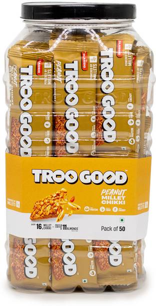 TROOGOOD Peanut Millet Chikki | Protein Rich Jaggery Gajak Bars | No Added Preservative | Box