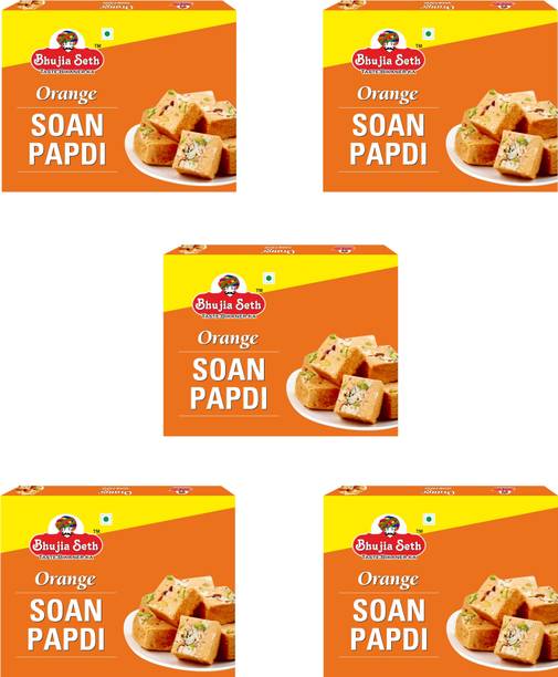 BHUJIYA SETH Orange soan papdi combo pack 200 gm x 5 box Box