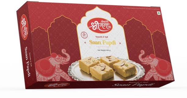Bikaneri Shree Ganga Soft and Flaky Soan Papdi,400gm Delicious Traditional Bikaneri Sweet, Mithai Box