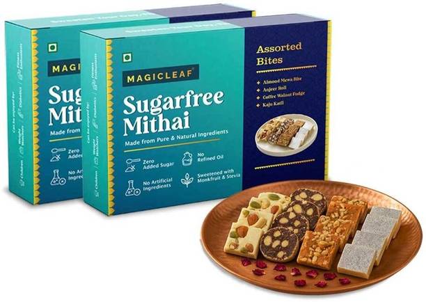 Magic Leaf Assorted Bites, Sugar Free Dessert Combo, Fresh & Natural Sweetened with Stevia Box