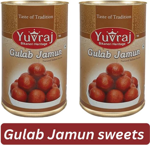Yuvraj Food Product Gulab Jamun Bikaneri Mithai combo 1KG (Pack of 2) Can