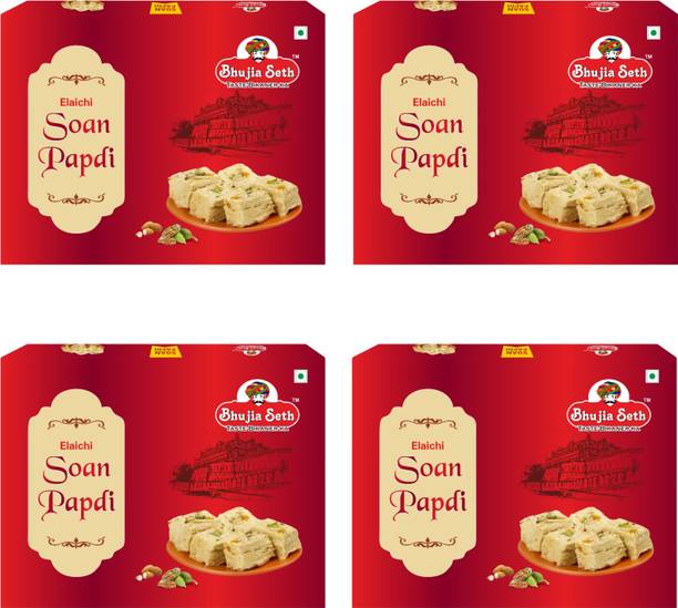 BHUJIYA SETH Elaichi soan papdi combo pack 400 gm x 4 box Box