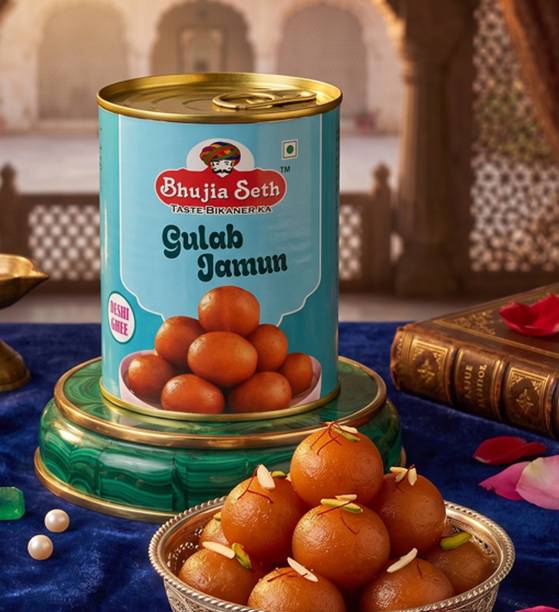 BHUJIYA SETH Desi Ghee Gulab Jamun sweet 1 kg tin