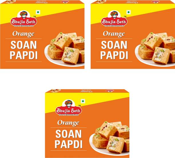 BHUJIYA SETH Orange soan papdi combo pack 400 gm x 3 box Box