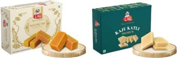 Lal Sweets Combo Pack of Mysore Pak and Kaju Katli Box