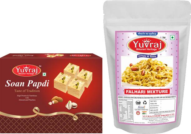Yuvraj Food Product soan papadi & Falahari snacks (200 GM X 2 ) Box