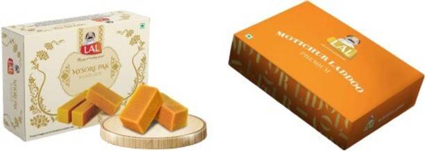 Lal Sweets Combo Pack of Mysore Pak and Motichur Laddoo Box