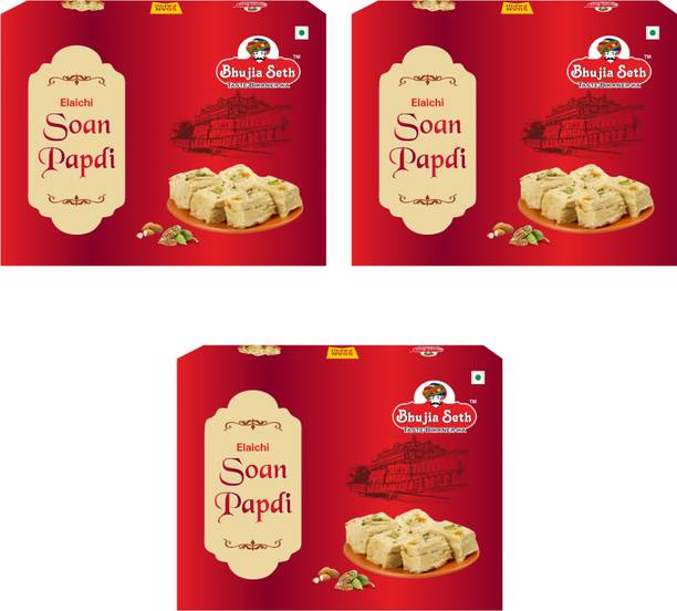 BHUJIYA SETH Elaichi soan papdi combo pack 400 gm x 3 box Box