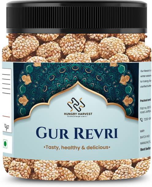 HUNGRY HARVEST Homemade Gur ki Rewari | Gud ki Revdi | Til Sweets| Jaggery Revdi Indian Mithai Plastic Bottle