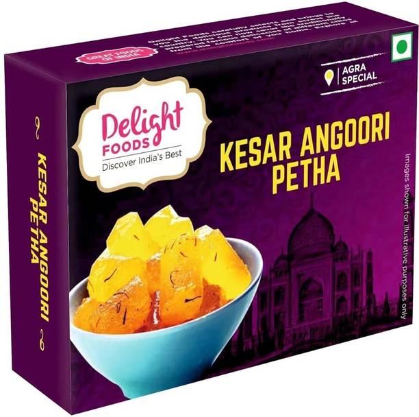 Delight Foods Original Agra Kesar Angoori Petha | Indian Mithai, Sweets Box