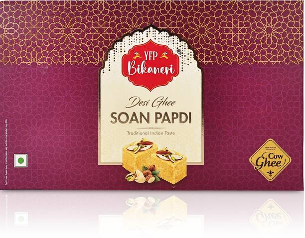 yfp bikaneri Desi Ghee Soan Papdi 500g Traditional Indian Sweets