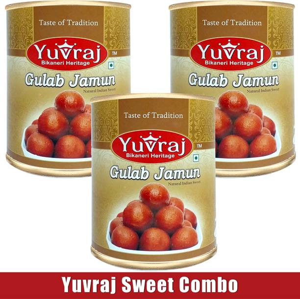 Yuvraj Food Product Gulab Jamun Combo Mithai Pack of 3 (1 kg x 3 ) Can
