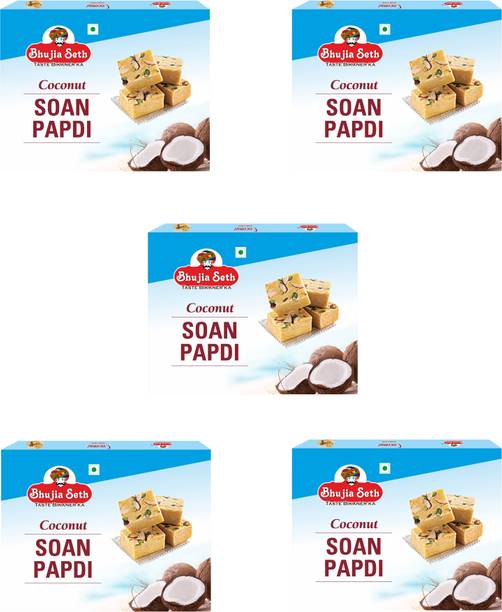 BHUJIYA SETH Coconut soan papdi combo pack 200 gm x 5 box Box