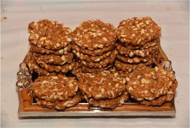90's MILL Chikki gajak / Sweet Peanut Chikki GAJAK / Kadalai Barfi | Gol Chikki-480g*1Pk Box