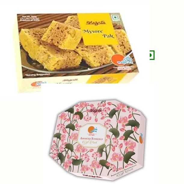 Bhagat's Heera Sweet Mysore Pak 400gm & 6 in 1 Sonroll Gift Pack 750Gm Box