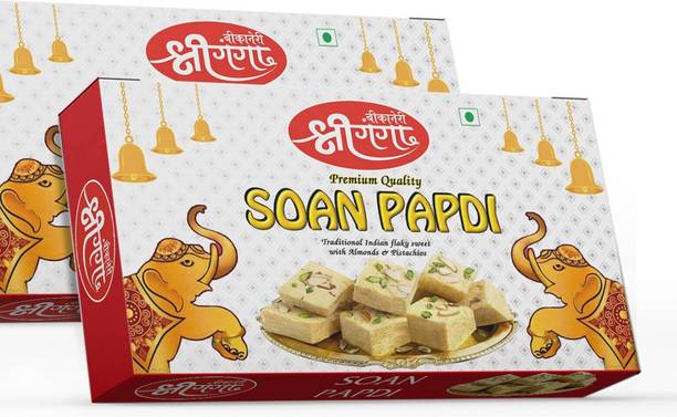Bikaneri Shree Ganga Soft and Flaky Soan Papdi Bikaneri Sweet, Mithai Box