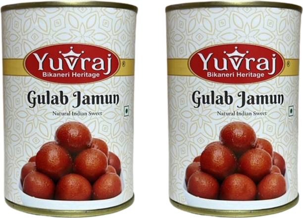 Yuvraj Food Product Gulab jamun bikaneri mithai combo 500 gm x 2 Tin pack Can