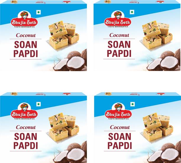 BHUJIYA SETH Coconut soan papdi combo pack 400 gm x 4 box Box