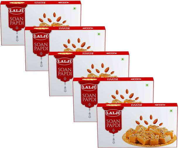 lalji Soan Papdi 2Kg (400Gm x 5) Sweet | Flaky and Sweet Box