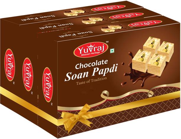 Yuvraj Food Product Chocolate flavour soan papdi ( 200 gm x 3 ) box Box