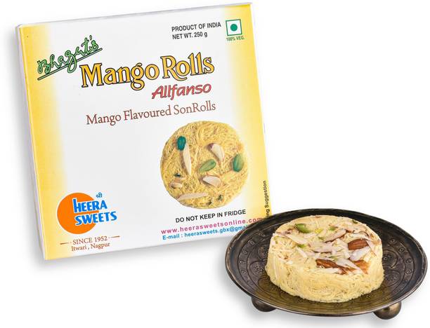 Bhagat's Heera Sweets Mango Flavored SonRolls Mithai 250GM PACK OF 4 Box