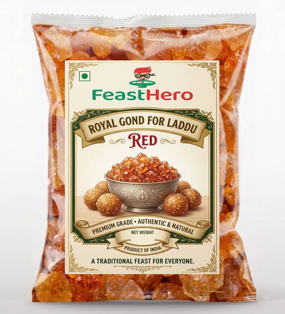 Feast Hero Royal Gond for Laddu|Dried Gum for Laddu|Gond laddu Postpartum energy Gond 250g