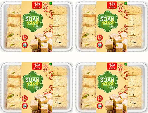 MAPAA Bikaneri Premium Flaky Soan Papdi Ready to Eat Mouth Melting Sweets Box 800 GMS