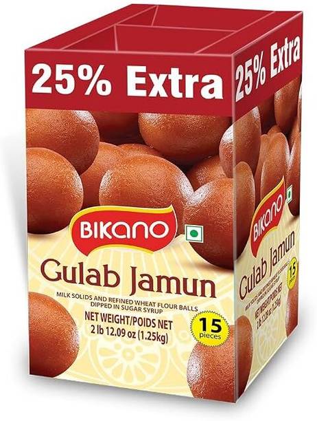 Bikano Gulab Jamun Traditional Indian Sweet Soft Juicy 15 Pieces