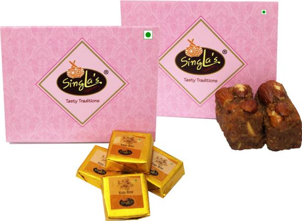 singla's Kaju Bite 200g Dal Pinni 200g Combo Pack of 2 Box