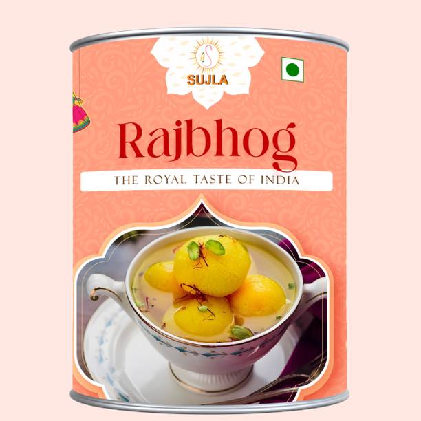 Sujla Rajbhog Indian Sweet | Traditional Bengali Dessert | Soft & Juicy Sweet Treat Tin