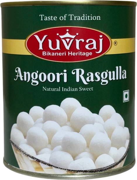 Yuvraj Food Product Angoori rasgulla sweets 1 kg Tin Can