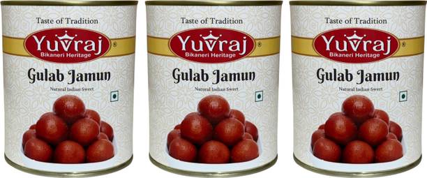 Yuvraj Food Product Gulab jamun sweets combo 1 kg x 3 Tin Can
