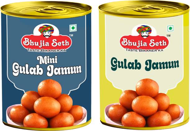 BHUJIYA SETH sweets Mini Gulab jamun & gulab jamun combo pack (1 kg x 2 ) pack Tin