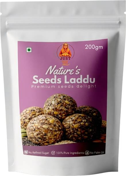 JUST SUDH Premium Mixed Seeds Laddu Crunchy Healthy Energy Snack Bites Pouch