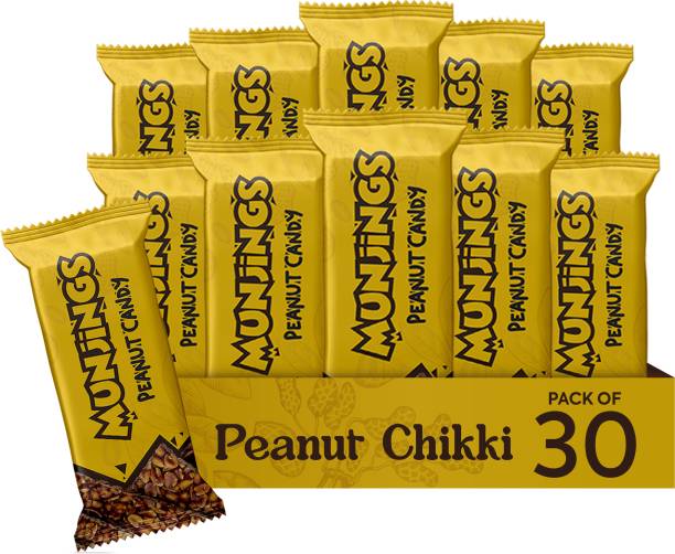 MUNJINGS Peanut Candy Bar, Healthy Crunch, Zero Preservatives, Made with Jaggery, Chikki Box